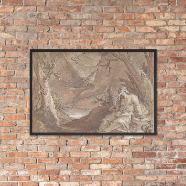 Elijah Fed by Ravens - Jan Muller - late 16th–early 17th century - Photo Paper Framed Poster Museum quality 7742304