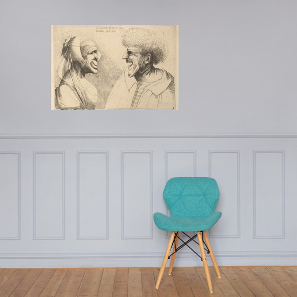 A deformed couple facing each other - Wenceslaus Hollar - 1645 - Paper Poster Museum quality 7741432
