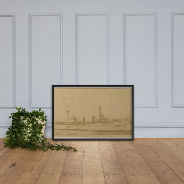 Kaiserin Augusta, Germany, from the Famous Ships series (N50) for Virginia Brights Cigarettes - Allen & Ginter - 1895 - Matte Paper Framed Poster Museum quality 7723841