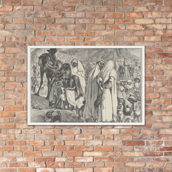 Gathering Manna (Dalziels' Bible Gallery) - Arthur Boyd Houghton - 1865–81 - Photo Paper Framed Poster Museum quality 7746690