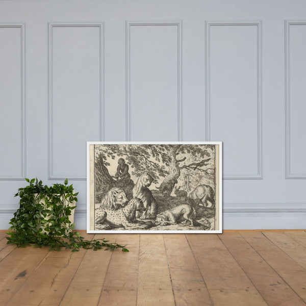 Renard Falsely Accuses His Father of Conspiring Against the Lion from Hendrick van Alcmar's Renard The Fox - Allart van Everdingen - 1650–75 - Matte Paper Framed Poster Museum quality 7724990