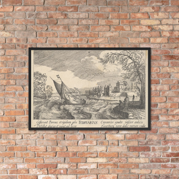 February - Wenceslaus Hollar - 1628–29 - Photo Paper Framed Poster Museum quality 7738712