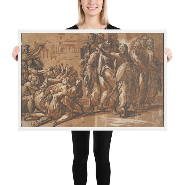 Christ healing the Lepers - Niccolò Vicentino - 1540–50 - Matte Paper Framed Poster Museum quality 7723958