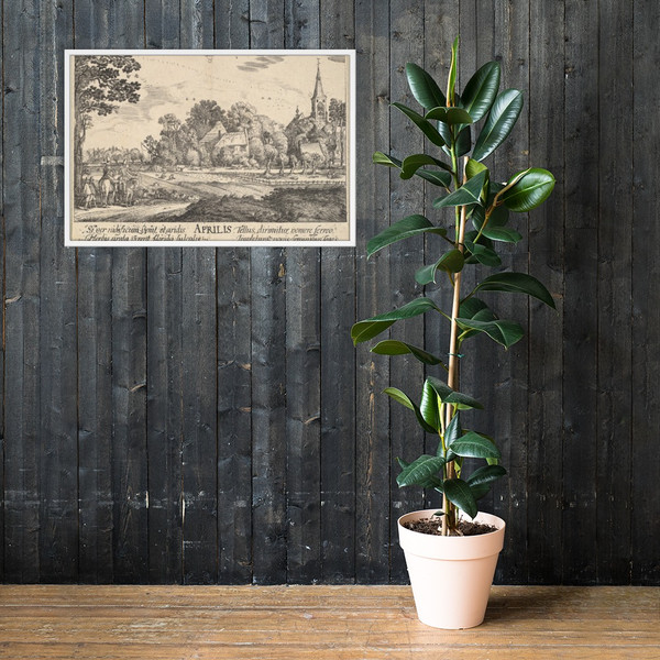 April - Wenceslaus Hollar - 1628–29 - Matte Paper Framed Poster Museum quality 7738682
