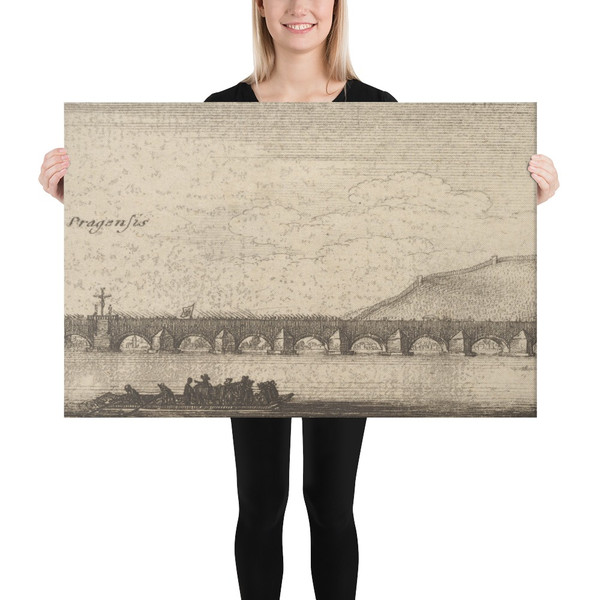Prague - Wenceslaus Hollar - 1652–77 - Canvas Museum quality 7740076