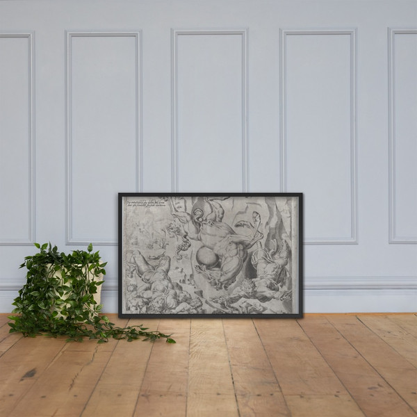 The World Perishing Together with Knowledge and Love, from The Unrestrained World, plate 4 - Dirck Volckertsz Coornhert - 1550 - Photo Paper Framed Poster Museum quality 7740298