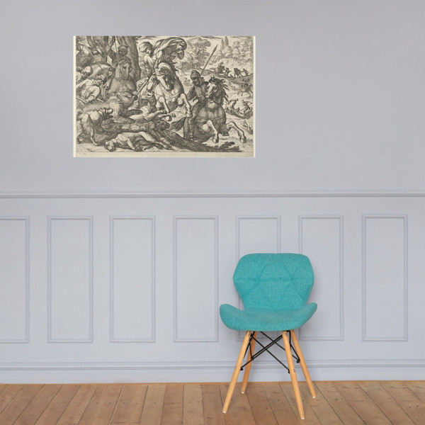 Bear Hunt, from 'Hunting Scenes VI' - Antonio Tempesta - 1609 - Paper Poster Museum quality 7737449