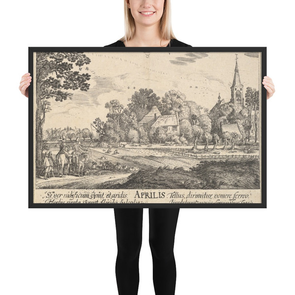 April - Wenceslaus Hollar - 1628–29 - Photo Paper Framed Poster Museum quality 7738707