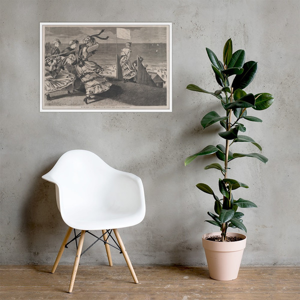 On the Bluff at Long Branch, at the Bathing Hour (Harper's Weekly, Vol. XIV) - Winslow Homer - August 6, 1870 - Photo Paper Framed Poster Museum quality 7723375