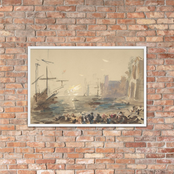 Seascape (recto); Indecipherable sketch (verso) - Hercules Brabazon Brabazon - 1840–1906 - Matte Paper Framed Poster Museum quality 7744556