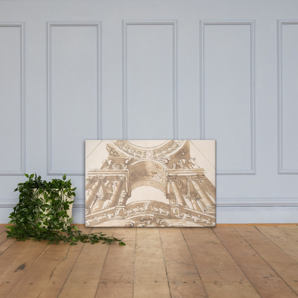 Sketch for Ceiling Panel - Anonymous, Italian, 16th century - 16th century - Canvas Museum quality 7742820