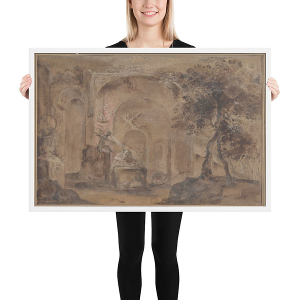 The Temptation of Saint Anthony - Anonymous, Italian, Roman-Bolognese, 17th century - 17th century - Matte Paper Framed Poster Museum quality 7746003