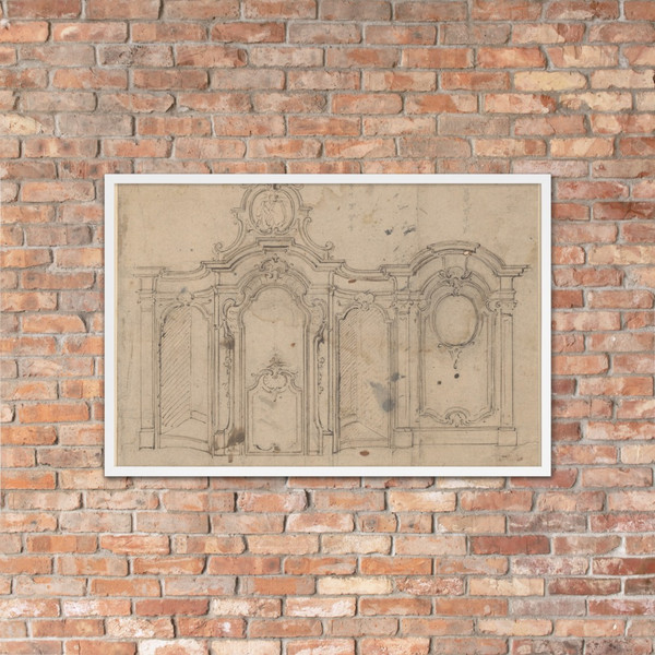 Design for a confessional - Anonymous, Flemish, 18th century - ca. 1750 - Matte Paper Framed Poster Museum quality 7741650