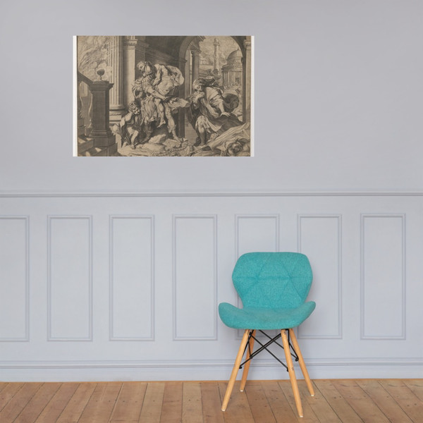 Aeneas and his family fleeing Troy - Agostino Carracci - 1595 - Paper Poster Museum quality 7743782