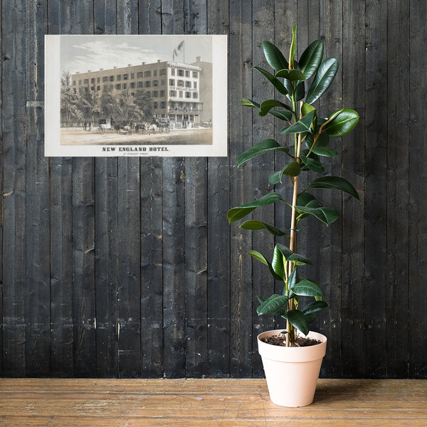 New England Hotel, Broadway, Adjoining Trinity Church Yard, New York - Frances Flora Bond Palmer - ca.1848 - Photo Paper Poster Museum quality 7724711