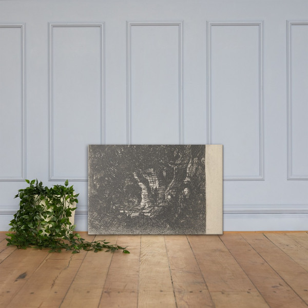 La Sainte Famille et Les Bergers (The Holy Family and the Shepherds) - Rodolphe Bresdin - 1839 - Canvas Museum quality 7747822