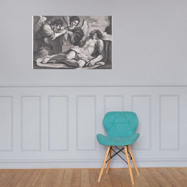 Angels Mourning over the Dead Christ - Nicolas Pitau - ca. 1690–1720 - Photo Paper Poster Museum quality 7740530