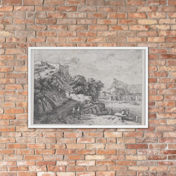 View of the Water Along the Route from Sienna to Rome - Jean Jacques de Boissieu - 1773 - Photo Paper Framed Poster Museum quality 7745873