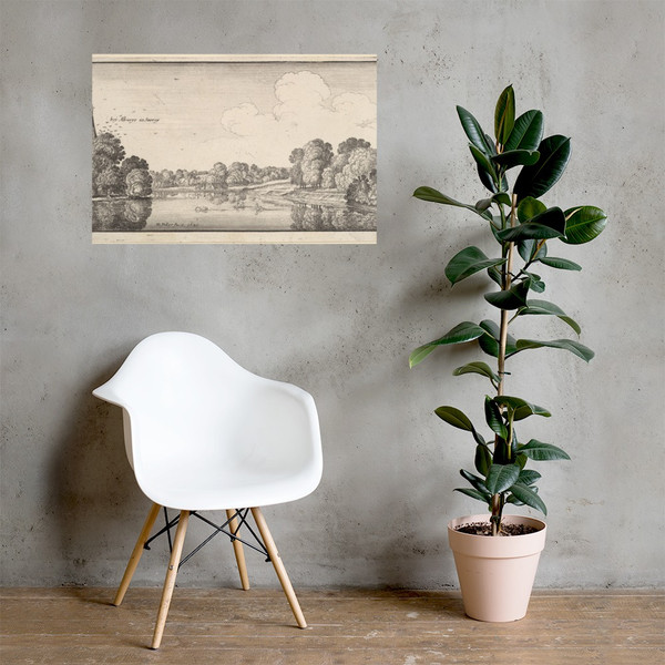 Views of countryside near Albury, Surrey - Wenceslaus Hollar - 1645 - Paper Poster Museum quality 7725296