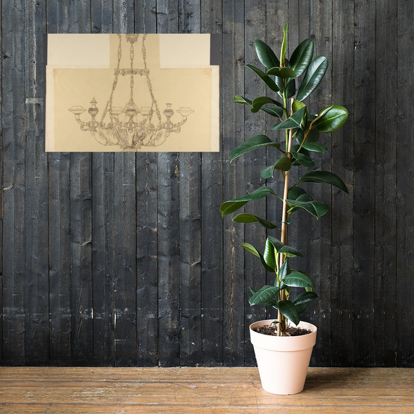 Design for a Chandelier - Anonymous, French, 19th century - 19th century - Photo Paper Poster Museum quality 7738410