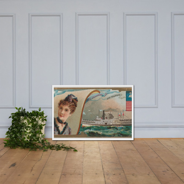 Steamship Taurus, Iron Steamboat Company, from the Ocean and River Steamers series (N83) for Duke brand cigarettes - W. Duke, Sons & Co. - 1887 - Matte Paper Framed Poster Museum quality 7737725