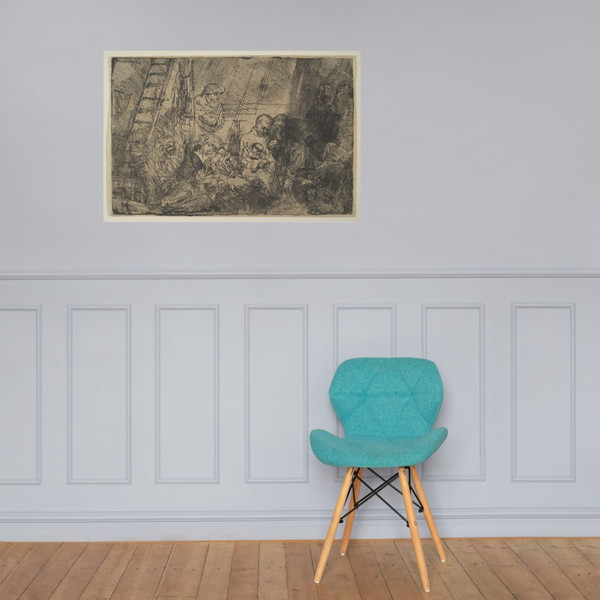 The Circumcision in the Stable - Rembrandt (Rembrandt van Rijn) - 1654 - Photo Paper Poster Museum quality 7747313