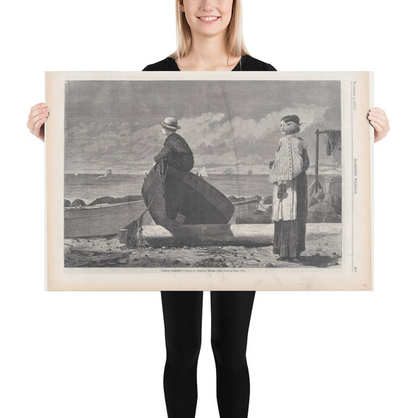 "Dad's Coming!" (Harper's Weekly, Vol. XVII) - Winslow Homer - November 1, 1873 - Paper Poster Museum quality 7723302
