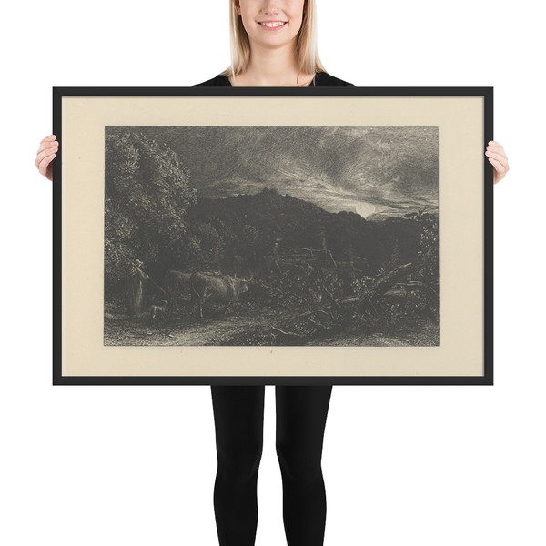 The Weary Ploughman, or The Herdsman, or Tardus Bubulcus - Samuel Palmer - begun 1858 - Photo Paper Framed Poster Museum quality 7737826