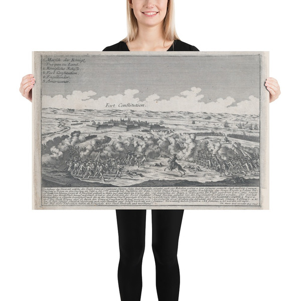Attack on Fort Constitution, October 7, 1777 - Johann Martin Will - Photo Paper Poster Museum quality 7738378