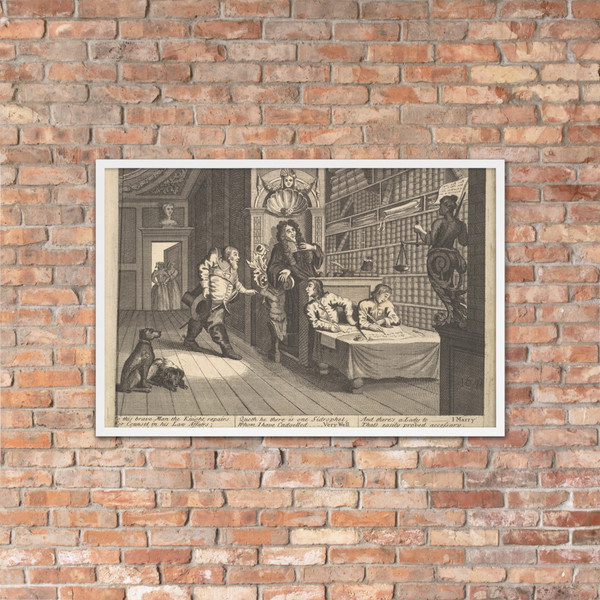 Hudibras and the Lawyer (Plate 12: Illustrations to Samuel Butler's Hudibras) - William Hogarth - 1725–30 (?) - Matte Paper Framed Poster Museum quality 7747283