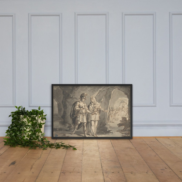 Aeneas and the Sibyl in the Underworld - Arnold Houbraken - n.d. - Matte Paper Framed Poster Museum quality 7740493