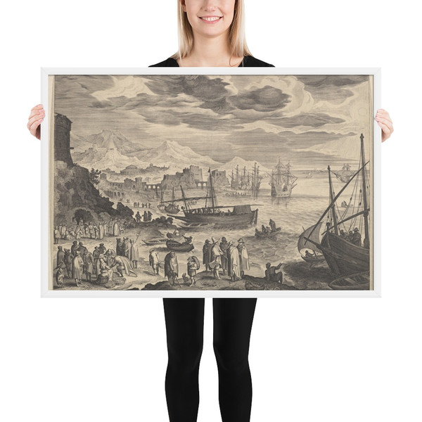 Harbor Scene - Aegidius Sadeler II - Photo Paper Framed Poster Museum quality 7723415