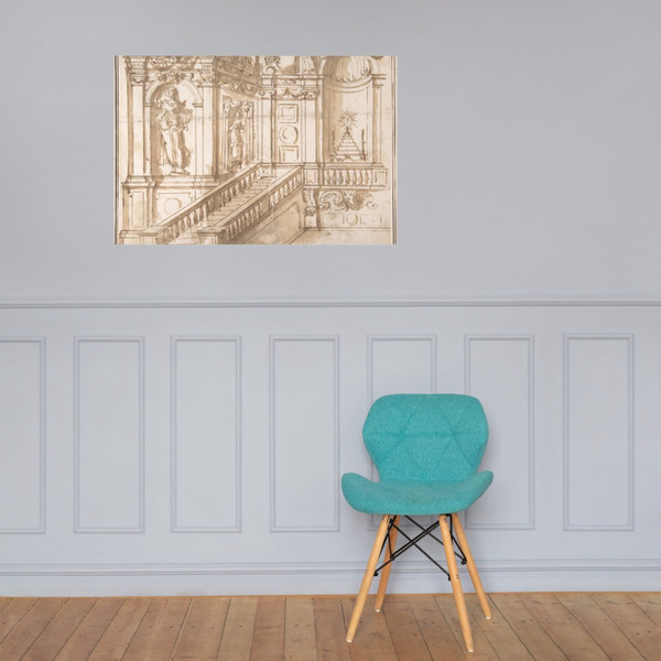 Project of Altar Decoration (Stage Setting ?) - Anonymous, Italian, 16th century - 16th century - Paper Poster Museum quality 7742825