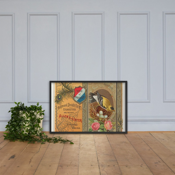 Goldfinch, from the Birds of America series (N37) for Allen & Ginter Cigarettes - Allen & Ginter - 1888 - Matte Paper Framed Poster Museum quality 7725199