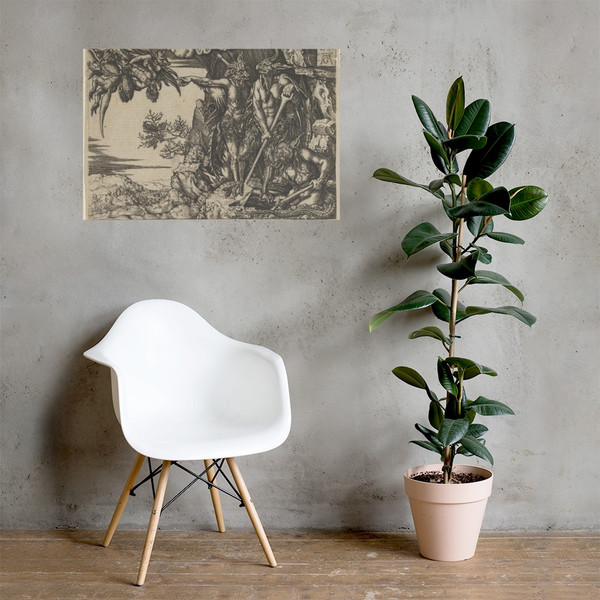 Copy of The Rich Man Transported to Hell, from The Parable of the Rich Man and Lazarus - Heinrich Aldegrever - after 1554 - Photo Paper Poster Museum quality 7740283