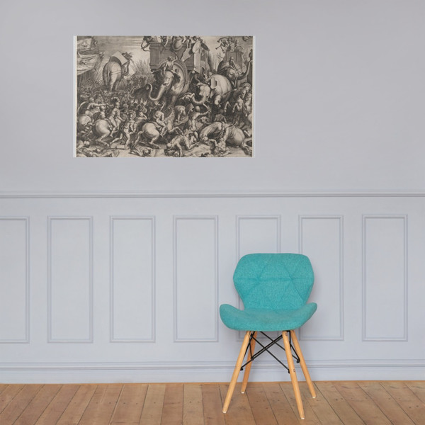 The Battle Between Scipio and Hannibal at Zama - Cornelis Cort - 1550–78 - Paper Poster Museum quality 7747444