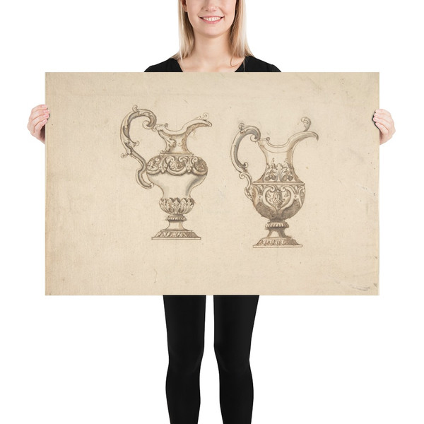 Two Vases - Anonymous, Italian, 18th century - 18th century - Paper Poster Museum quality 7742274