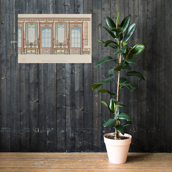 Interior Ornamented Wall with Windows and Pier-Glasses, nos. 267–273 ("Designs for Various Ornaments," pl. 47) - Michelangelo Pergolesi - February 27, 1784 - Paper Poster Museum quality 7739174