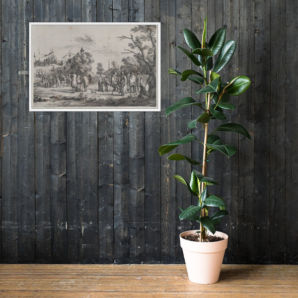 Village Festival - Jean Jacques de Boissieu - 1773 - Matte Paper Framed Poster Museum quality 7745853