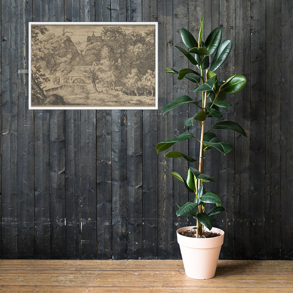 The Watermill at the Foot of the Mountain - Allart van Everdingen - Photo Paper Framed Poster Museum quality 7724511