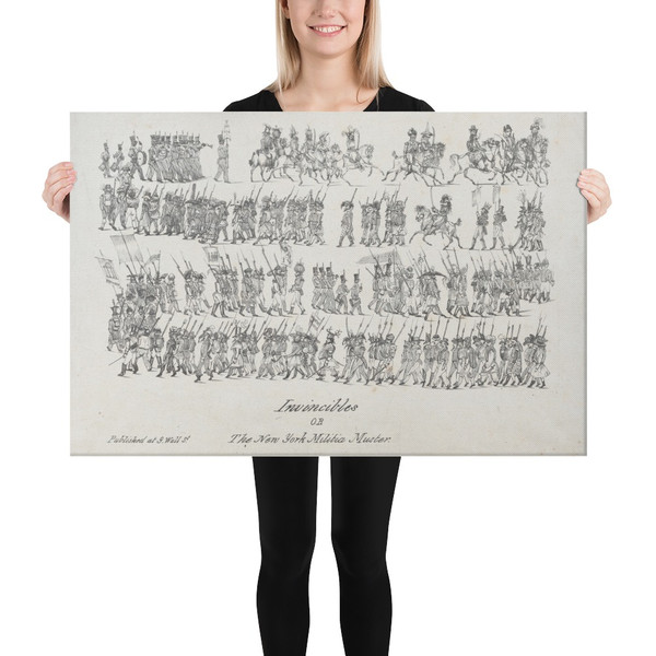 Invincibles, or, The New York Militia Muster - Anonymous, American, 19th century - 1836 - Canvas Museum quality 7738311