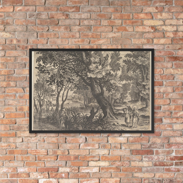 Landscape with Christ Tempted by the Devil - Aegidius Sadeler II - n.d. - Matte Paper Framed Poster Museum quality 7723346