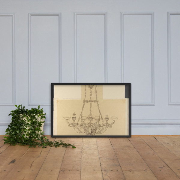 Design for a Chandelier - Anonymous, French, 19th century - 19th century - Matte Paper Framed Poster Museum quality 7738400