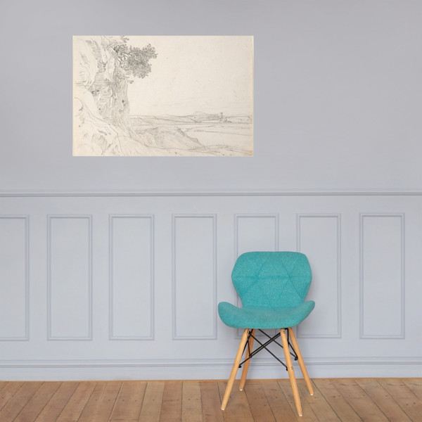 A View of the Roman Campagna with the Tiber near Torre Quinto - Johann Christoph Erhard - 1820 - Photo Paper Poster Museum quality 7747492