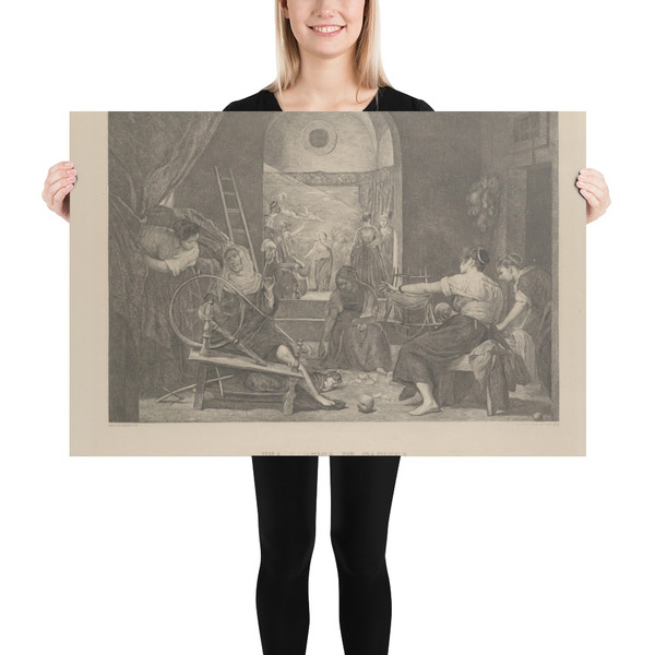 The Fable of Aracne, or 'The Spinners', after Velázquez - Bartolomé Maura - 1870 - Paper Poster Museum quality 7741759