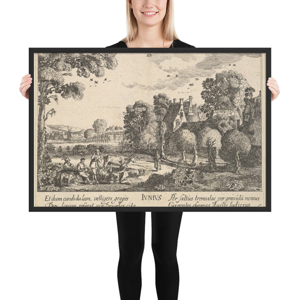 June - Wenceslaus Hollar - 1628–29 - Photo Paper Framed Poster Museum quality 7738677