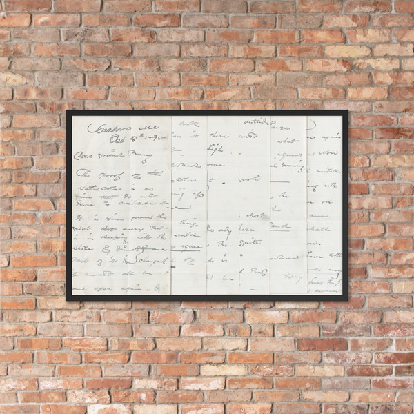 Autograph Letter to Louis Prang, Discussing lithograph of "The Eastern Shore" - Winslow Homer - October 8, 1895 - Photo Paper Framed Poster Museum quality 7723662