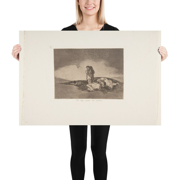 Plate 60  from 'The Disasters of War' (Los Desastres de la Guerra): 'There is no one to help them.' (No hay quien los socorra.) - Goya (Francisco de Goya y Lucientes) - 1811–12 (published 1863) - Paper Poster Museum quality 7747525