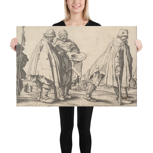 Eight Beggars - Wenceslaus Hollar - 1630 - Canvas Museum quality 7739960