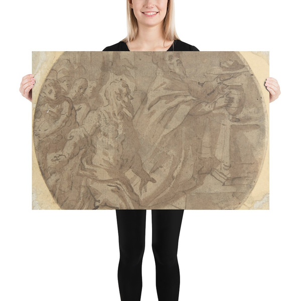 Melchizedek Offering Bread and Wine - Anonymous, Italian, 16th century - 16th century - Paper Poster Museum quality 7742771